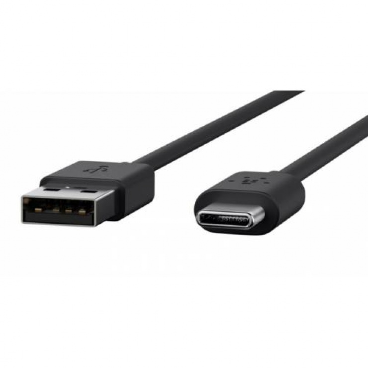 Cablu USB-C la USB-A 2A 1m T-T Negru, Spacer SPDC-mUSB TYPE C