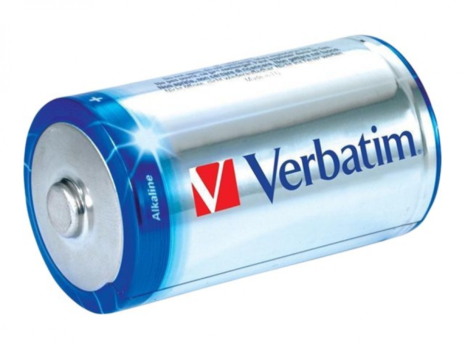 Set 2 baterii tip C alcaline, Verbatim 49922