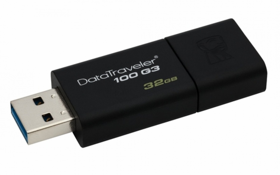 Stick USB 3.0 32GB DataTraveler Negru, Kingston DT100G3/32GB conectica.ro