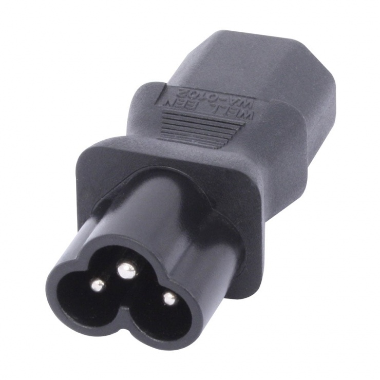 Adaptor iec c6 mickey mouse la iec c13 3 pini t-m, lindy l30450