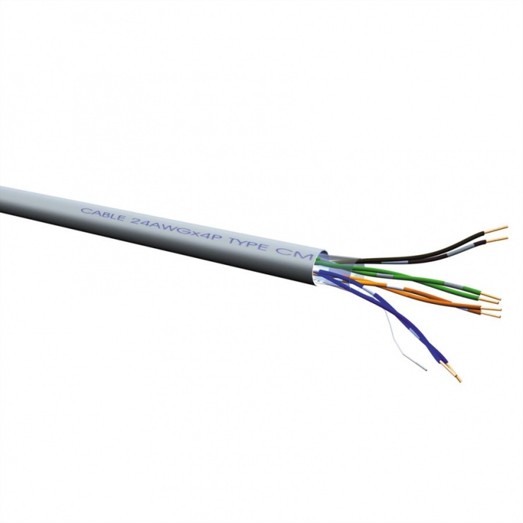 Rola cablu de retea cat 6A UTP fir solid 100m, Roline 21.15.1684 conectica.ro