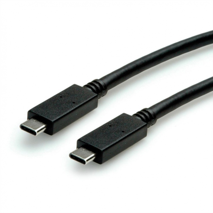 Cablu USB 3.1-C PD (Power Delivery) 100W cu Emark T-T 0.5m Negru, Roline 11.02.9052 0.5m