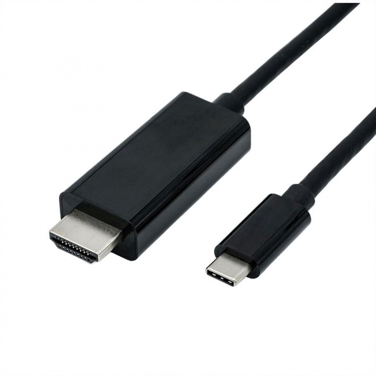 Cablu USB tip C la HDMI 4K@60 Hz T-T 5m Negru, Roline 11.04.5843 conectica.ro imagine noua tecomm.ro