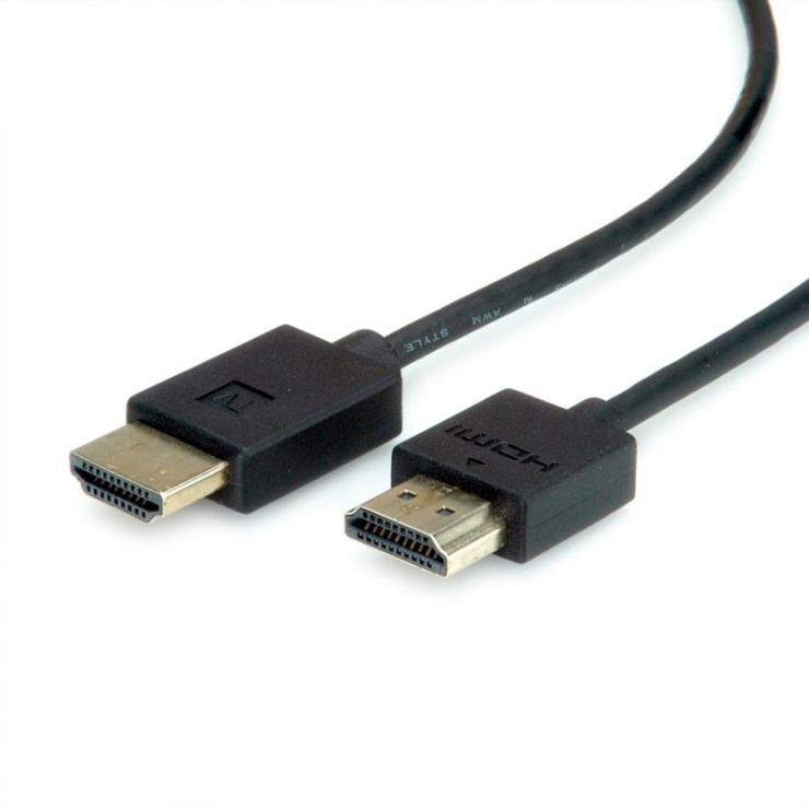 Cablu HDMI Ultra HD (UHD-1) activ T-T Negru 1m, Roline 11.04.5910 (UHD-1)