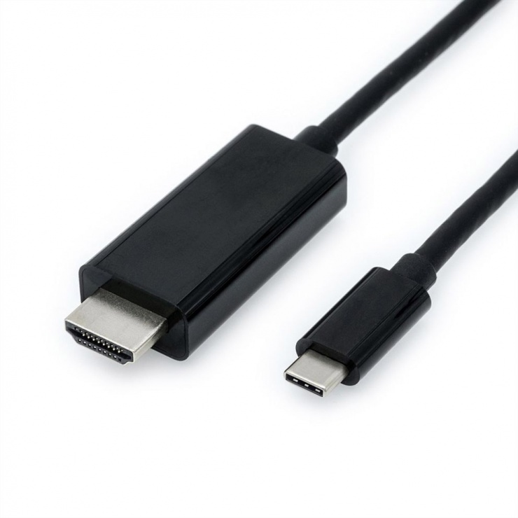 Cablu USB tip C la HDMI 4K T-T 2m Negru, Value 11.99.5841 11.99.5841 imagine noua tecomm.ro