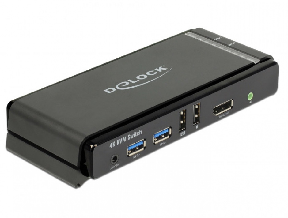 KVM Switch DisplayPort 1.2 4K 60Hz cu USB 3.0 si Audio, Delock 11467 conectica.ro imagine noua tecomm.ro
