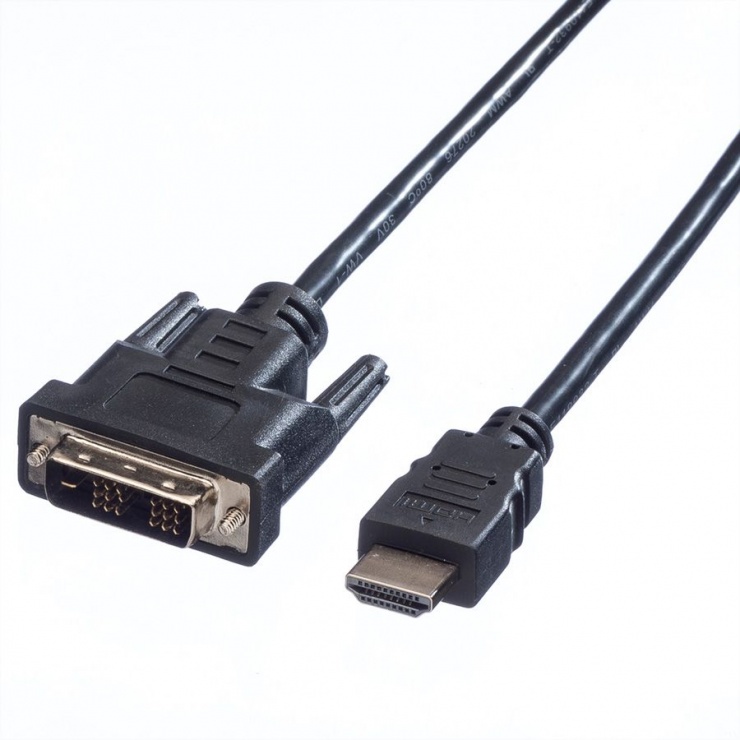 Cablu MYCON HDMI la DVI T-T 1m Negru, CON5519 conectica.ro