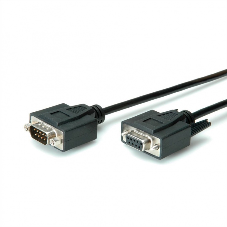 Cablu prelungitor DB9 T-M 1m negru, Value 11.99.6210 conectica.ro