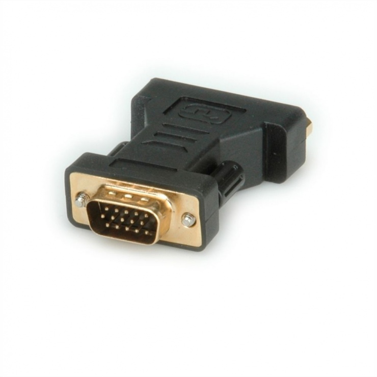 Adaptor VGA la DVI-I Dual Link 24+5pini la VGA T-M, Roline 12.03.3110 conectica.ro