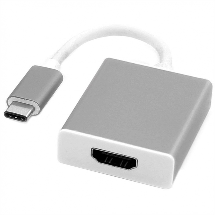 Adaptor USB 3.1 tip C la HDMI T-M Aluminiu, Roline 12.03.3210 12.03.3210 imagine noua 2022