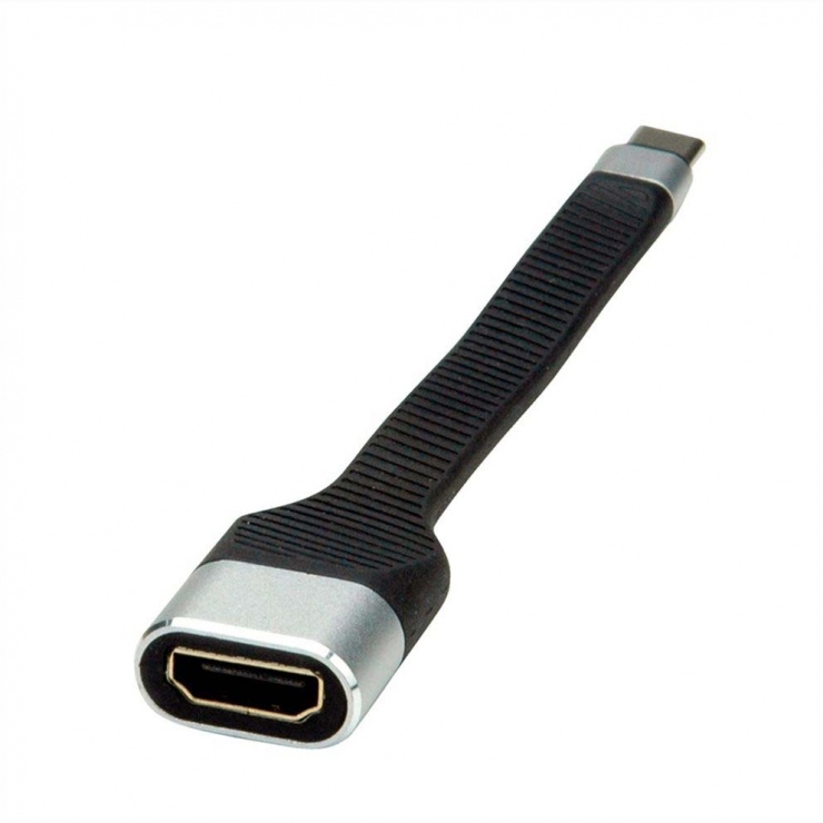 Adaptor USB tip C la HDMI 4K T-M Negru 0.13m, Roline 12.03.3212 imagine noua