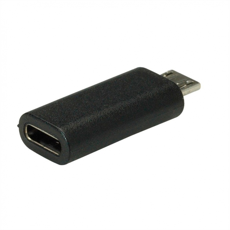 Adaptor micro USB 2.0 la USB-C T-M Negru, Value 12.99.3192 12.99.3192