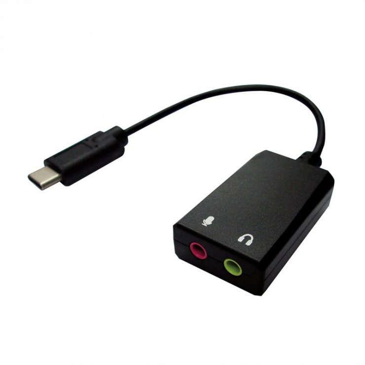Adaptor audio USB-C la 2 x jack 3.5mm T-M 0.15m, Value 12.99.3213 conectica.ro