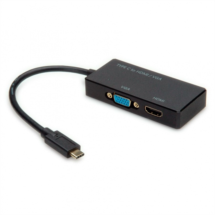 Adaptor USB tip C la HDMI + VGA T-M, Value 12.99.3215 imagine noua