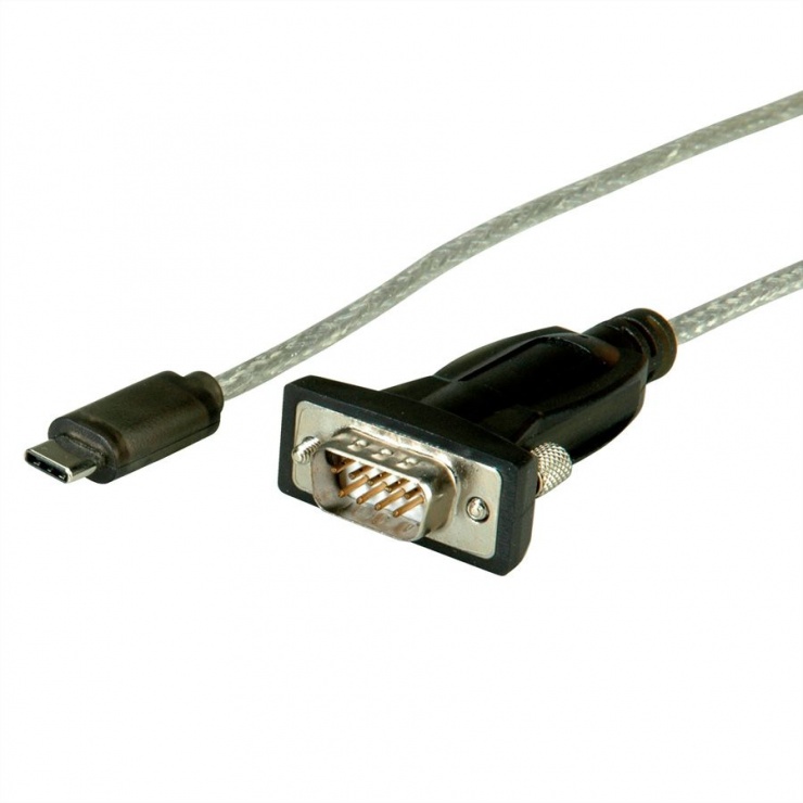 Cablu USB tip C la Serial RS232 1.8m, Roline 12.02.1161 1.8m imagine noua
