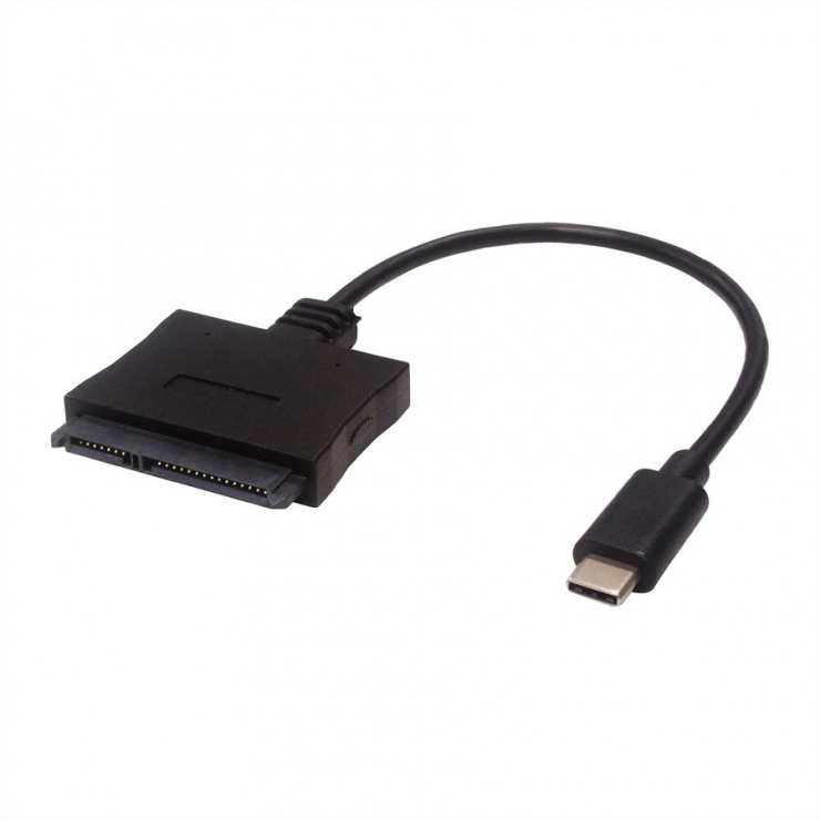 Adaptor USB tip C la SATA 22 pini pentru HDD 2.5″, Roline 12.02.1162 imagine noua