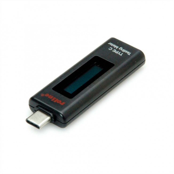 Adaptor de masurare voltaj/amperaj USB tip C cu Display, Roline 13.01.3331 imagine noua