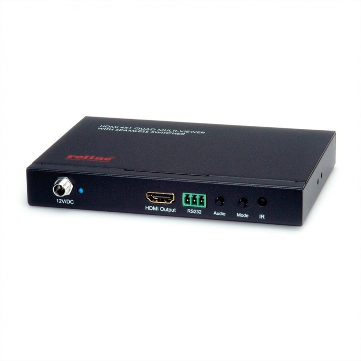 Switch HDMI cu 4 porturi QUAD Multi-Viewer cu Seamless, Roline 14.01.3569 conectica.ro imagine noua tecomm.ro