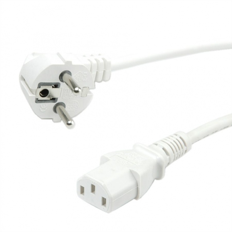 Cablu de alimentare PC 0.6m Alb, Value 19.99.1016 conectica.ro