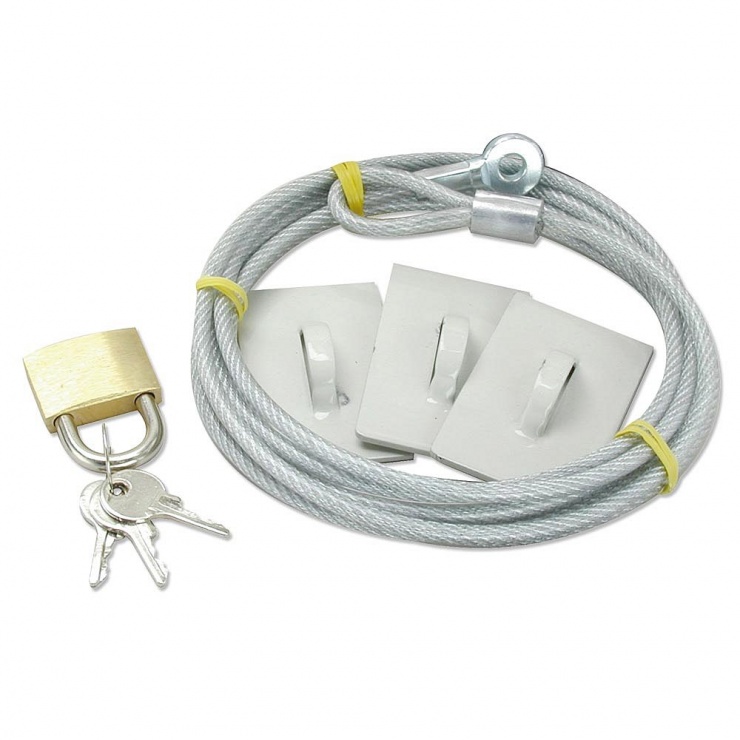 Kit cablu antifurt cu cheie, Lindy L20275 imagine noua