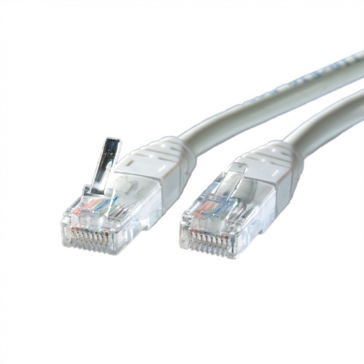 Cablu retea UTP Cat.5e gri 1m cupru, Roline 21.15.0501 conectica.ro