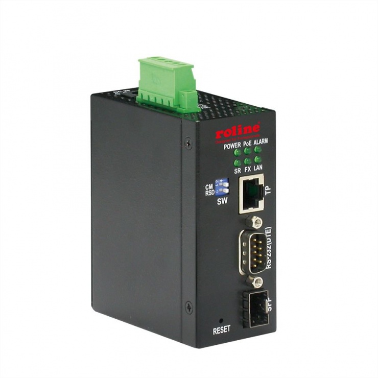 Convertor industrial Ethernet/SFP Slot la serial RS232, Roline 21.13.1138 conectica.ro imagine noua tecomm.ro