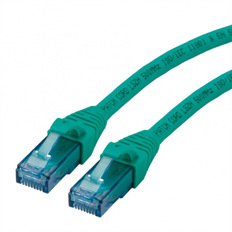 Cablu de retea UTP Patch Cord Cat.6A Component Level LSOH Verde 0.3m, Roline 21.15.2984 conectica.ro