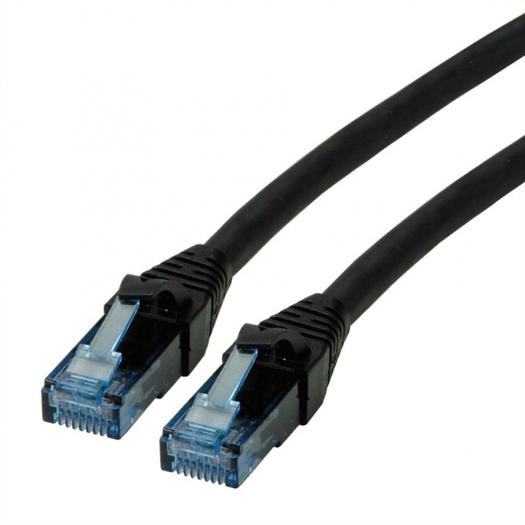 Cablu de retea UTP Patch Cord Cat.6A Component Level LSOH Negru 0.3m, Roline 21.15.2986 conectica.ro