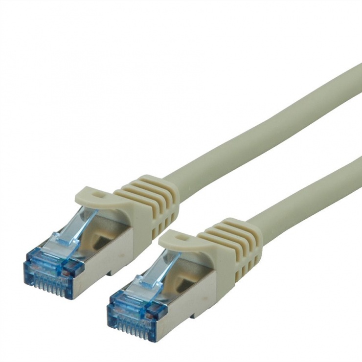 Cablu de retea S/FTP Cat.6A, Component Level, LSOH Gri 0.3m, Roline 21.15.2970 0.3m imagine noua 2022