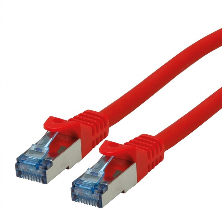 Cablu de retea S/FTP Cat.6A, Component Level, LSOH Rosu 0.3m, Roline 21.15.2971 0.3m imagine noua 2022