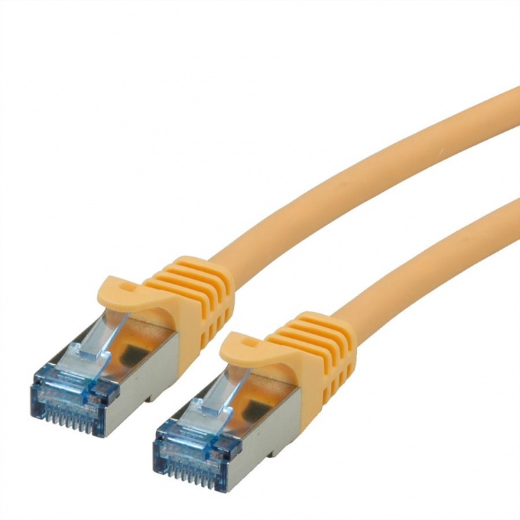 Cablu de retea S/FTP Cat.6A, Component Level, LSOH Galben 0.3m, Roline 21.15.2972 0.3m imagine noua 2022