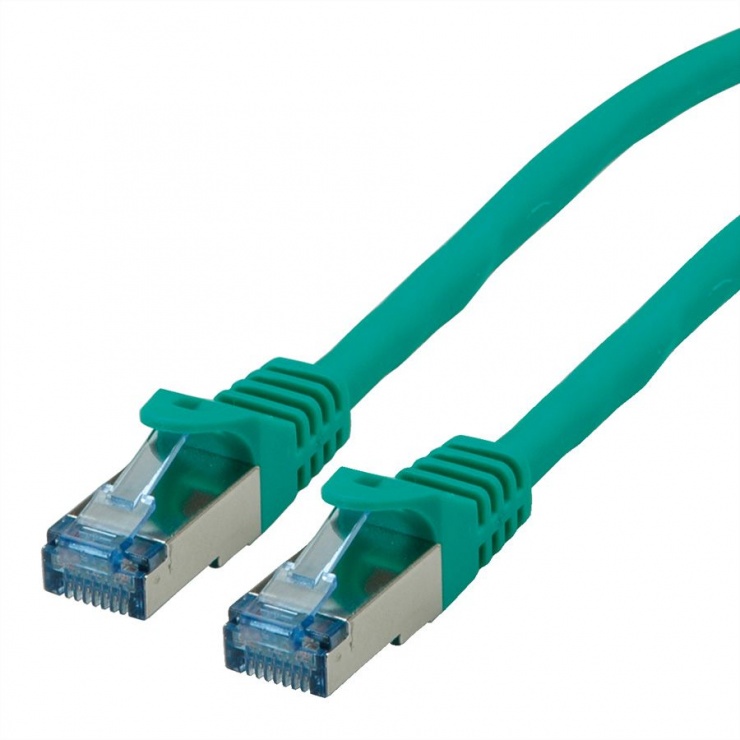 Cablu de retea S/FTP Cat.6A, Component Level, LSOH Verde 0.3m, Roline 21.15.2973