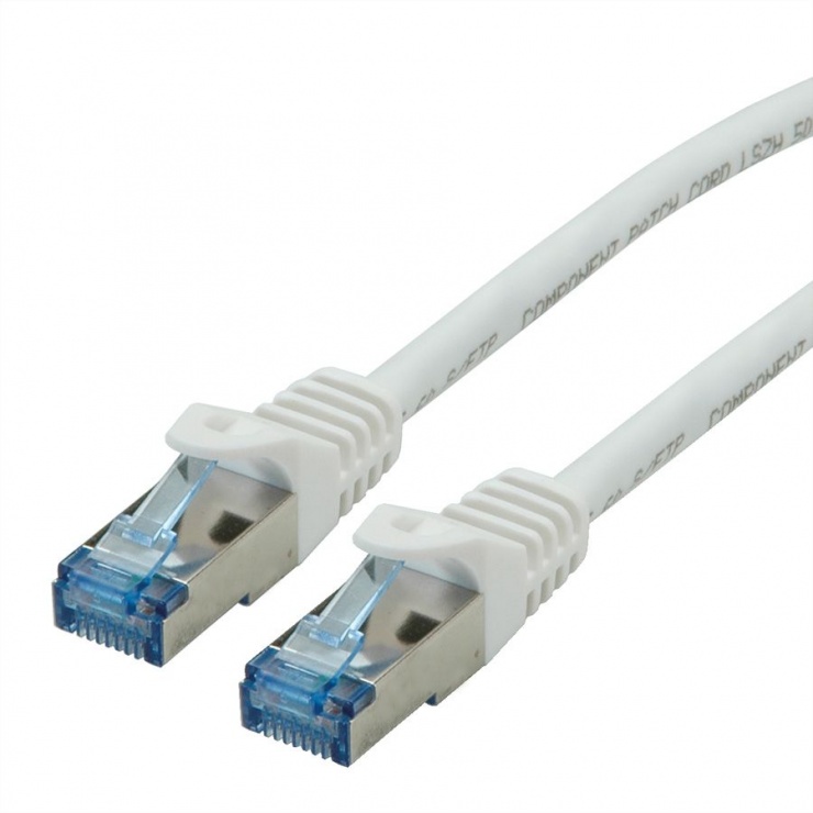 Cablu de retea S/FTP Cat.6A, Component Level, LSOH Alb 0.3m, Roline 21.15.2976 conectica.ro