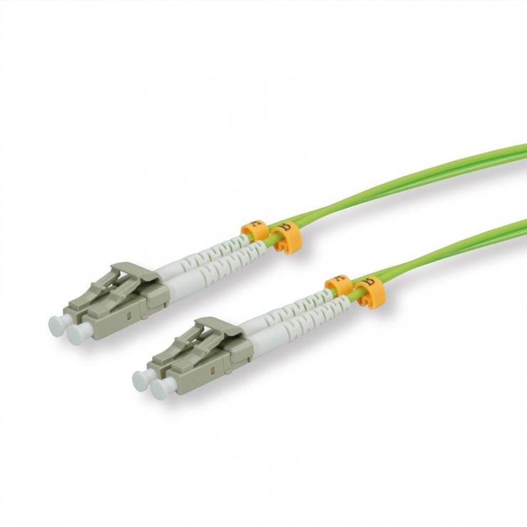 Cablu fibra optica duplex LC – LC OM5 verde 5m, Roline 21.15.9274 imagine noua