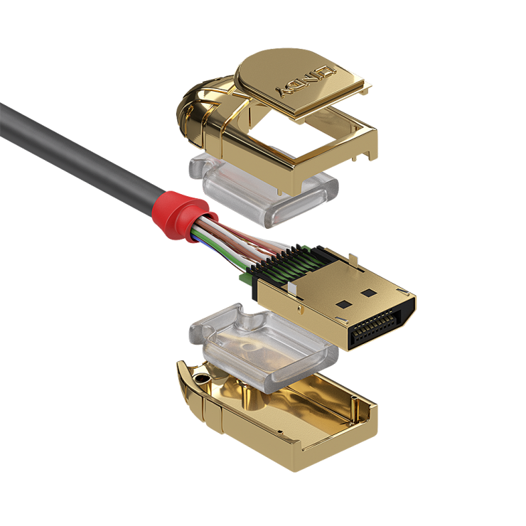 Cablu Displayport 8K60Hz/4K120Hz UHD (DP certificat) v1.4 T-T 5m Gold Line, Lindy L36294 imagine noua