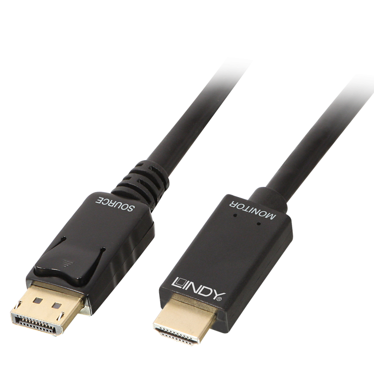 Cablu displayport la hdmi 4k 1m t-t negru, lindy l36921