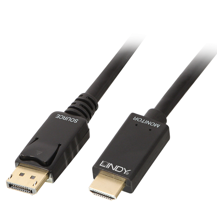 Cablu Displayport la HDMI 4K 2m T-T Negru, Lindy L36922 conectica.ro