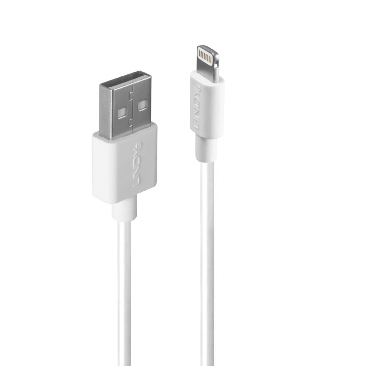 Cablu date si incarcare usb la lightning mfi 3m alb, lindy l31328