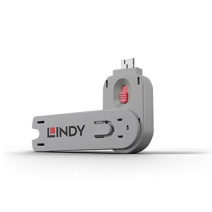 Cheie pentru blocarea portului USB-A (L40460 & L40450) Roz, Lindy L40620 conectica.ro