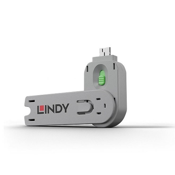 Cheie pentru blocarea portului USB-A (L40461 & L40451) Verde, Lindy L40621 conectica.ro