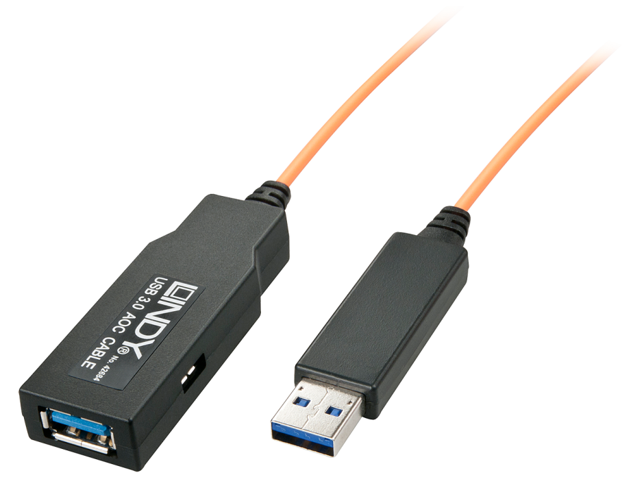 Cablu prelungitor USB 3.0 prin fibra optica T-M 30m, Lindy L42683 3.0 imagine noua 2022