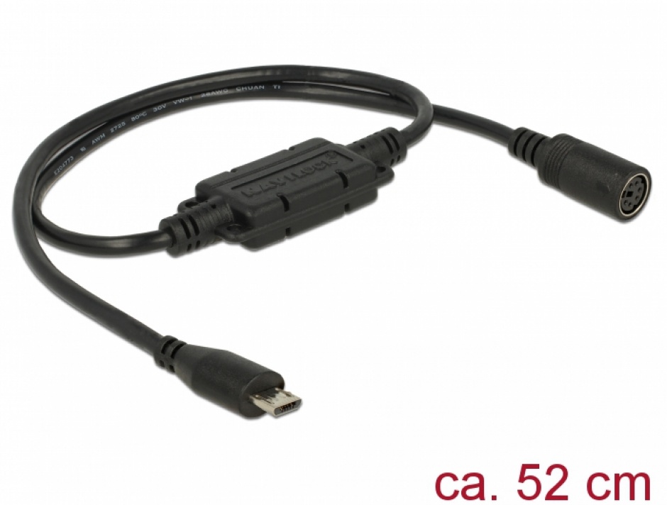Cablu MD6 socket serial la Micro USB OTG 52cm, Navilock 62877 imagine noua