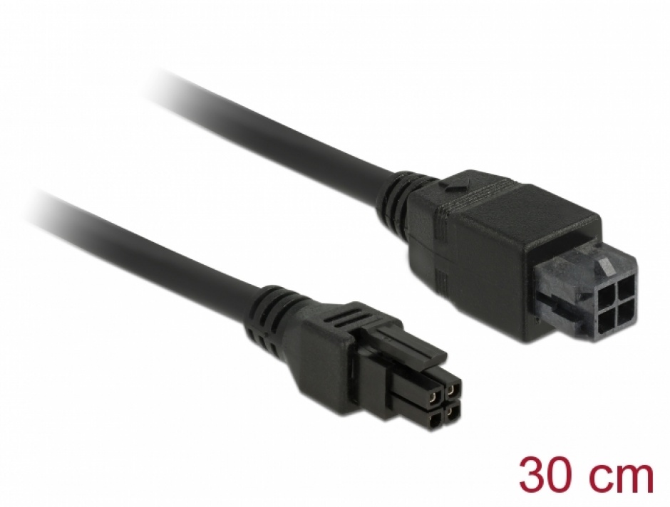 Cablu prelungitor Micro Fit 3.0 4 pini T-M 30cm, Delock 85377 conectica.ro
