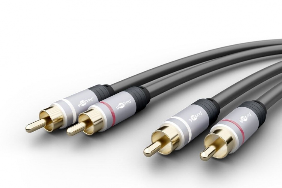 Cablu audio 2 x RCA la 2 x RCA CCS T-T 1.5m, Goobay 77337 conectica.ro
