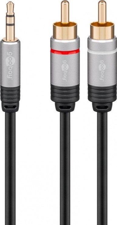 Cablu audio jack 3.5mm la 2 x RCA CCS T-T 3m, Goobay 78739