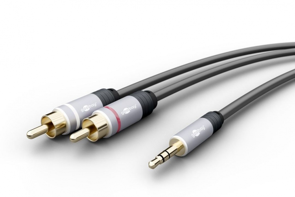 Cablu audio jack 3.5mm la 2 x RCA CCS T-T 1.5m, Goobay 78579