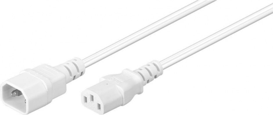 Cablu de alimentare IEC C13 la C14 Alb 5m, Goobay 97586 conectica.ro