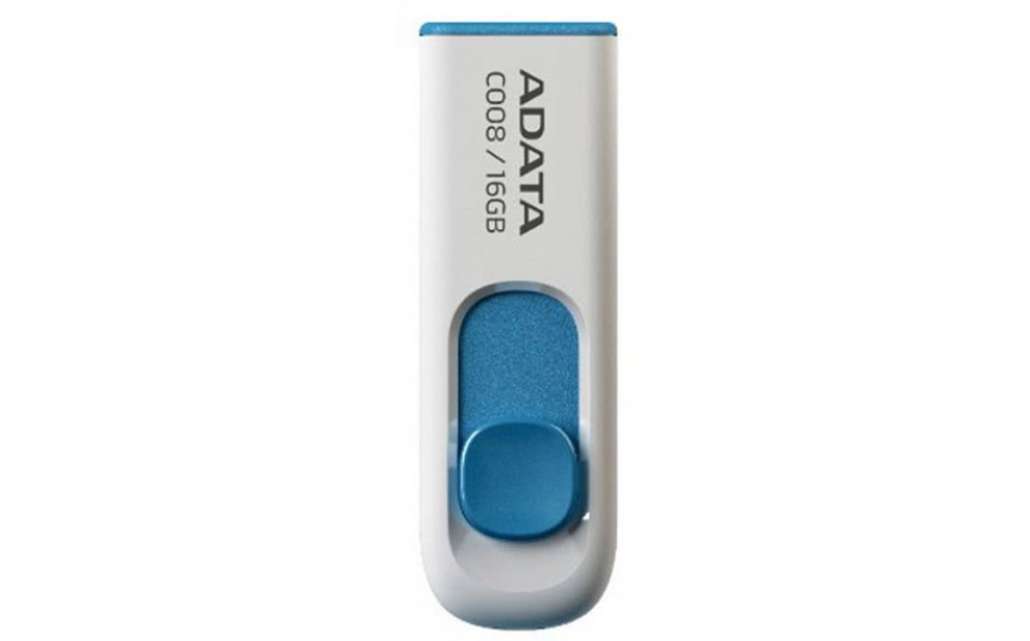 Stick USB 2.0 retractabil 16GB C008 Alb&Bleu, ADATA
