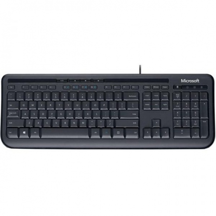 Tastatura Microsoft 600 USB, Multimedia, negru, ANB-00019 conectica.ro
