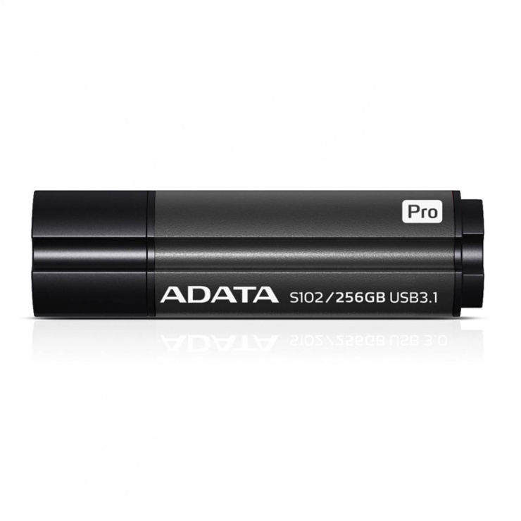 Stick usb 3.1 256gb carcasa din aluminiu gri, adata s102 pro